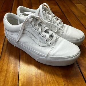 White Platform Old Skool Vans